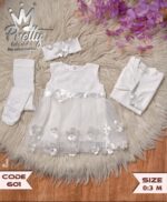 ⁦فستان سبوع 4 قطع 601 pretty baby club⁩ - الصورة ⁦4⁩