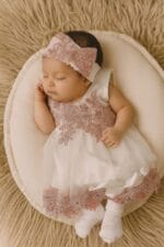 فستان سبوع 4 قطع 609145 pretty baby club