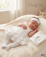 فستان سبوع 4 قطع 601 pretty baby club