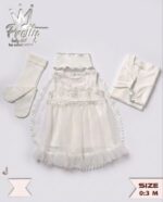 ⁦فستان سبوع 631 Pretty Baby club طرحة⁩ - الصورة ⁦3⁩