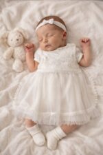 فستان سبوع 631 Pretty Baby club طرحة