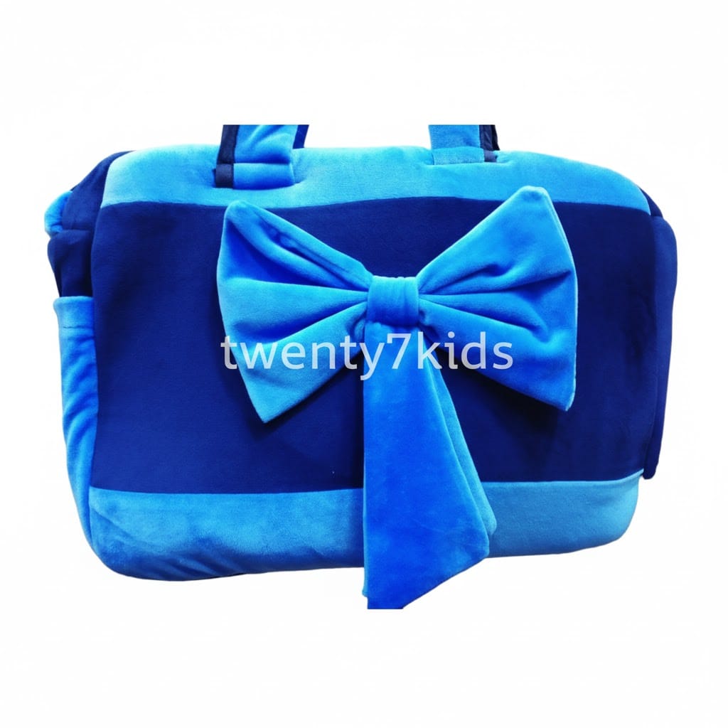 unnamed شنطة مستلزمات مواليد قطيفة فيونكة - الصورة 1