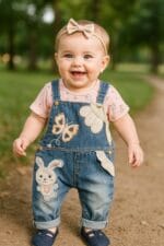 سالوبيت بنات جينز قطعتين فراشة