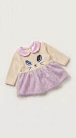 فستان قطيفة + كولون  شتوى cat 1105 city baby