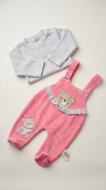 ⁦سالوبيت  قطيفة Bear  للمواليد 7001البنات  قطعتين City baby⁩ - الصورة ⁦2⁩
