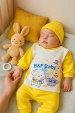 ⁦بيجامه قطن مواليد كم 0-3 B&F BABY⁩ - الصورة ⁦2⁩