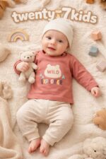 طقم كم مطبوع خريفى 3-6 bounjour 3804