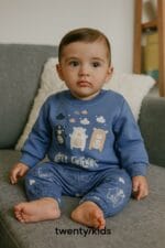 ⁦طقم ملتون مبطن  اولاد مواليد 0-9 شهور JEP MOOD 5508⁩ - الصورة ⁦2⁩