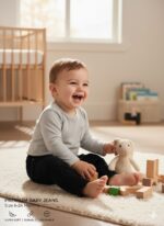 ⁦بنطلون جينز أولادي "بريميوم" - نعومة وراحة تدوم (6-36 شهر)⁩ - الصورة ⁦3⁩