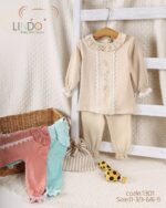 ⁦طقم مواليد 0-9  كم قطن Lindo 1301⁩ - الصورة ⁦5⁩