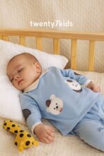 طقم مواليد0-9  كم قطن Lindo 1295