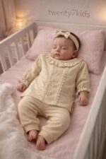 طقم مواليد 0-9  كم قطن Lindo 1301