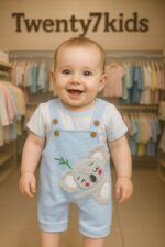 ⁦سالوبيت خروج  قطن مواليد قطعتين خروج 3-9 شهور lindo1024⁩ - الصورة ⁦3⁩