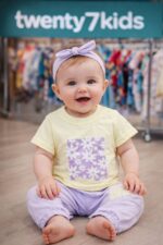 ⁦طقم برمودا بنات مواليد قطن صيفى 40085مايستر⁩ - الصورة ⁦3⁩