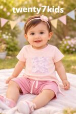 طقم برمودا بنات مواليد قطن صيفى 40085مايستر