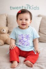 ⁦طقم برمودا بنات مواليد قطن صيفى 40085مايستر⁩ - الصورة ⁦4⁩