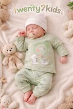 ⁦طقم كم خريفى  مواليد قطن 3804 بنجور 0-3⁩ - الصورة ⁦8⁩