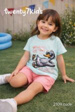 ⁦طقم شورت بنات 1/2 كم 2109 Bebo⁩ - الصورة ⁦2⁩