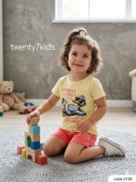 ⁦طقم شورت بنات 1/2 كم 2109 Bebo⁩ - الصورة ⁦3⁩