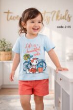 ⁦طقم شورت بنات 1/2 كم 2115 Bebo⁩ - الصورة ⁦2⁩