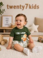⁦طقم خروج صيفى the lucky 1449 v-baby  شورت براشوت مطبوع⁩ - الصورة ⁦3⁩