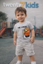 ⁦طقم خروج صيفى the lucky 1449 v-baby  شورت براشوت مطبوع⁩ - الصورة ⁦2⁩