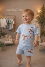 طقم شورت سوت  مواليد براسولا vbaby1438