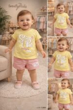 ⁦طقم خروج بنات صيفى staycool 1309 v-baby  شورت براشوت سادة⁩ - الصورة ⁦2⁩