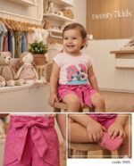⁦طقم خروج بنات صيفى relax1585 v-baby  شورت براشوت استرس⁩ - الصورة ⁦3⁩