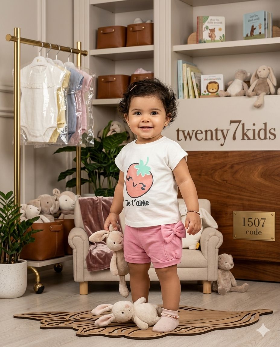 photo_2026-04-25_22-12-13 طقم خروج بنات صيفى jetaim1507 v-baby شورت قطن سمر ملتون سادة - الصورة 1