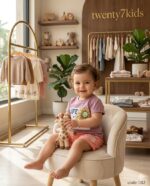 ⁦طقم خروج بنات صيفى  life 1312 v-baby  شورت براشوت⁩ - الصورة ⁦2⁩