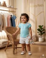 طقم خروج بنات صيفى  romance 1553 v-baby  شورت براشوت مطبوع