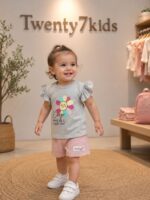 ⁦طقم خروج بنات صيفى  keep 1307 v-baby  شورت براشوت⁩ - الصورة ⁦2⁩