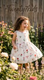 ⁦فستان بنات قطن 3-7 سنوات   6-449 kids time⁩ - الصورة ⁦4⁩