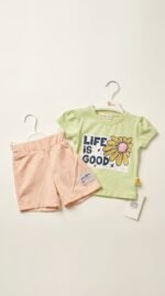 طقم خروج بنات صيفى  life 1312 v-baby  شورت براشوت