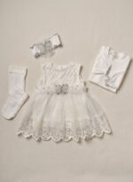 ⁦فستان سبوع 4 قطع 622 pretty baby club فراشة⁩ - الصورة ⁦3⁩
