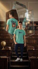 ⁦طقم ترنج أولادي قطن نصف كم بطباعة ظهر –  4051Maxi – ستريت وير – 11 إلى 14 سنةMAXI⁩ - الصورة ⁦2⁩