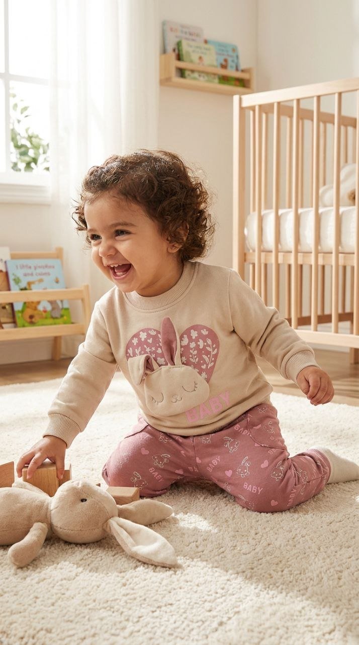 photo_٢٠٢٦-٠٩-١٣_١٩-٥٣-٠٦ طقم ترنج بنات ملتون baby قطن لايك 5010 littleones - الصورة 1